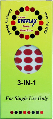 PEARL EYEFLAX Kumkum Bindi Red Oval Box with 15 Flaps RO 3 (Red) Forehead Red Bindis(Stick On)