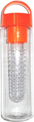 Luxula Fruit Mixer Water Bottle Transparent Plastic Bottle 700 ml Bottle(Pack of 1, Orange, Plastic)