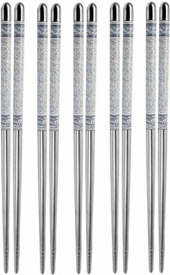 INKULTURE Eating Stainless Steel Chinese Chopstick(Silver Pack of 10)