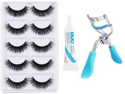 Miss Hot Eyelashes Set of 5, Eyelashes Glue & Eyelash Curler(7 Items in the set)