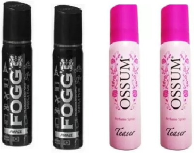 FOGG Body Spray Mobile Pack amaze 25mlx2and ossum teaser 25mlx2 deo 25ml combo Body Spray  -  For Men & Women(100 ml, Pack of 4)