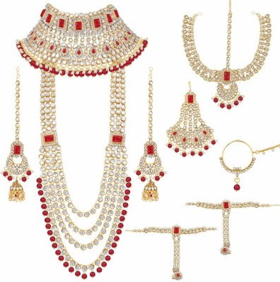 Padmavati Bangles Alloy Gold-plated Red, White Jewellery Set(Pack of 1)