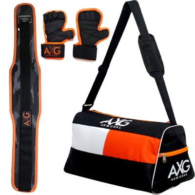 AXG NEW GOAL Superior Gym Combo (Including Bag, Belt (Large) and Gloves Size Large) Fitness Accessory Kit Kit