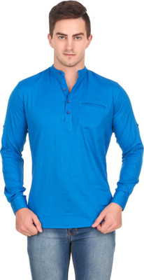 ELEPANTS Men Solid A-line Kurta(Blue)