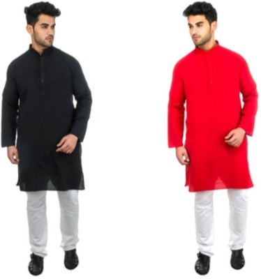 DESHBANDHU KHADI Men Solid Straight Kurta(Multicolor)