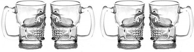 MIR Skull Beer for Your Home Bar Glass Beer Mug(450 ml, Pack of 4)