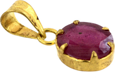 Gems Jewels Online 5.25 Ratti Natural Ruby Gold-plated Ruby Stone Pendant