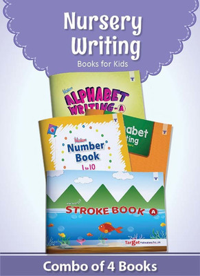 Nursery Writing Books For Kids In English | 2 To 5 Year Old Children | Learn And Practice ABC Capital And Small Alphabet, 1 To 10 Numbers, Tracing Strokes And Pattern Writing | Includes Colourful Pictures And Activities For Preschool | Set Of 4 Books(Paperback, Content Team at Target Publications)