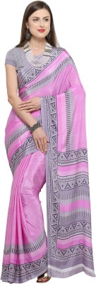 Dori Printed Daily Wear Silk Blend Saree(Pink)