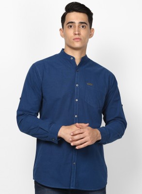 Urbano Fashion Men Solid Casual Dark Blue Shirt