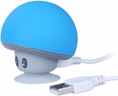 DI GRAZIA Blue Mushroom Waterproof Mini Wireless Portable Bluetooth Speaker Music Player with Mic, Sucker and Portable Stereo for Smartphones and Other Bluetooth Devices 5 W Bluetooth Speaker(Blue, Mono Channel)