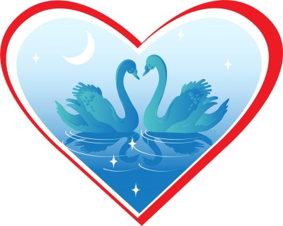 god & god's 41 cm Heart In Lover Duck 549 Self Adhesive Sticker(Pack of 1)