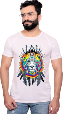 NITYANAND CREATIONS Graphic Print Men Round Neck White T-Shirt
