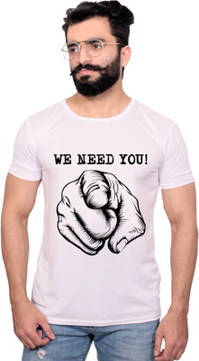 NITYANAND CREATIONS Printed Men Round Neck White T-Shirt