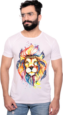 NITYANAND CREATIONS Graphic Print Men Round Neck White T-Shirt