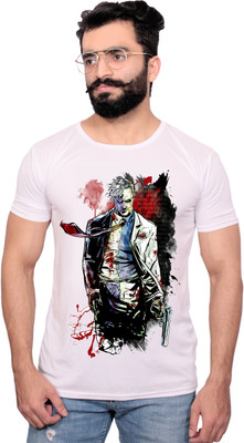 NITYANAND CREATIONS Printed Men Round Neck White T-Shirt