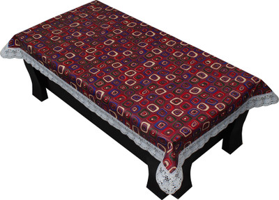 LITHARA Geometric 4 Seater Table Cover(Maroon, Polyester)