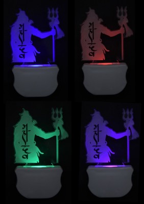 A Singh The Lord Shiv 3D illusion Led Night Lamp comes with 7 Multicolor lighting effect , Suitable for Room,Drawing Room,Lobby (Pack of 4) Night Lamp(12 cm, Multicolor)