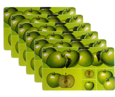 Dakshya Industries Rectangular Pack of 6 Table Placemat(Green, PVC)