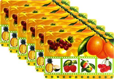 Dakshya Industries Rectangular Pack of 6 Table Placemat(Yellow, PVC)