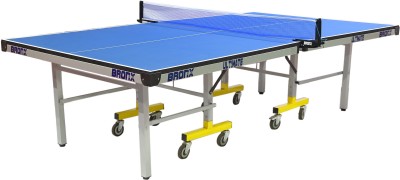 Bronx Ultimate Full Size 18 mm Both Side Laminated top with 100 mm 6+2 Stopper Wheel Rollaway Indoor Table Tennis Table(Blue)