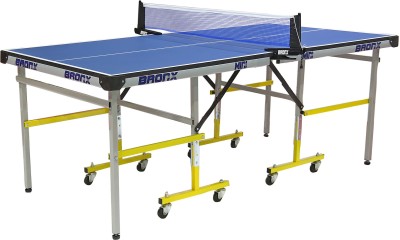 Bronx Mini 6 x 3 ft 18 mm Both Side Laminated top with 50 mm Wheel Rollaway Indoor Table Tennis Table(Blue)