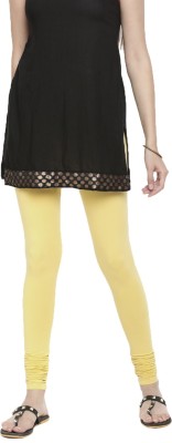 De Moza Churidar  Western Wear Legging(Yellow, Solid)