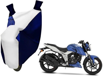 WolkomHome Two Wheeler Cover for TVS(Apache, Blue, White)