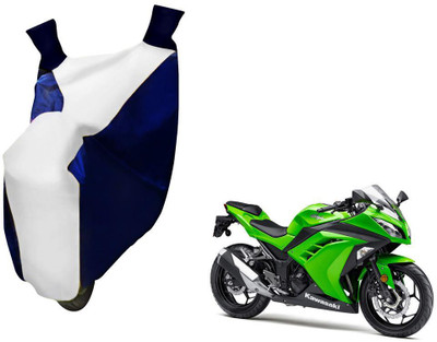 WolkomHome Two Wheeler Cover for Kawasaki(Ninja, Blue, White)