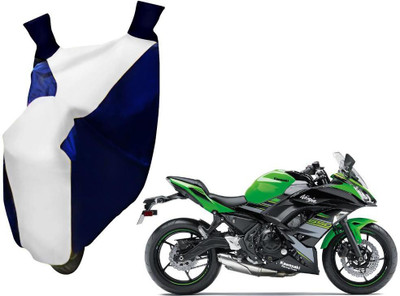WolkomHome Two Wheeler Cover for Kawasaki(Ninja, Blue, White)