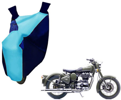 WolkomHome Two Wheeler Cover for Royal Enfield(Bullet 500, Blue, Clear)