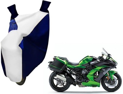 WolkomHome Two Wheeler Cover for Kawasaki(Ninja, Blue, White)