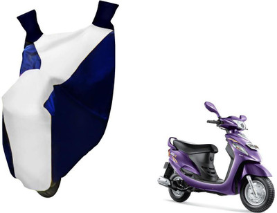 WolkomHome Two Wheeler Cover for Mahindra(Rodeo, Blue, White)