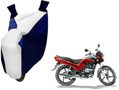 WolkomHome Two Wheeler Cover for Hero(Passion Plus, Blue, White)