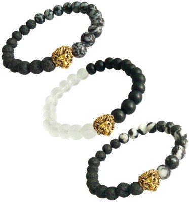 Shintai Brass, Stone Beads, Agate Bracelet Set(Pack of 3)