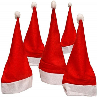 NIKYANKA Solid Santa Cap Cap(Pack of 5)