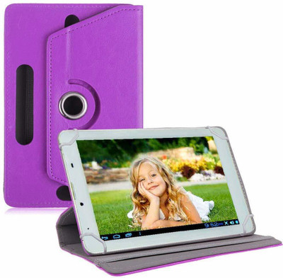 TGK Book Cover for Ambrane A3-7 Plus Duo / AK-7000 Kids Tablet 7 "(Purple, Cases with Holder)