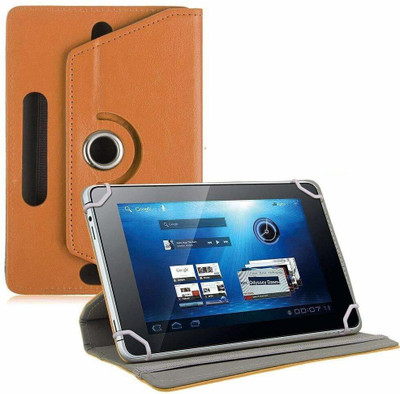 TGK Book Cover for Ubislate7DCX Tablet/DATAWIND 7DCX Plus 7 inch(Orange, Cases with Holder)
