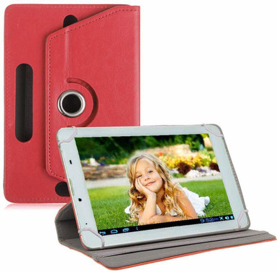 TGK Book Cover for Ambrane A3-7 Plus Duo / AK-7000 Kids Tablet 7 "(Red, Cases with Holder)