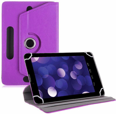 TGK Book Cover for Datawind Ubislate 7DCZ Tablet 7 inch Rotating Leather Stand Case(Purple, Cases with Holder)