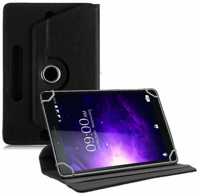 TGK Book Cover for Lava Magnum X1 T70 Tablet 6.98 inch Rotating Leather Case(Black, Cases with Holder)