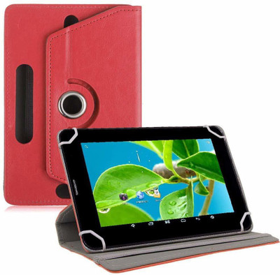 TGK Flip Cover for Datawind Ubislate 7DCX, 7CZ, 27CZ Tablet (7 inch)(Red, Cases with Holder)