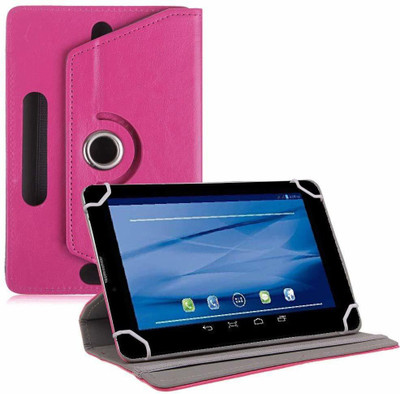 TGK Flip Cover for Datawind UbiSlate 7C Plus, 3G7Z Tablet 7 inch(Pink, Cases with Holder)