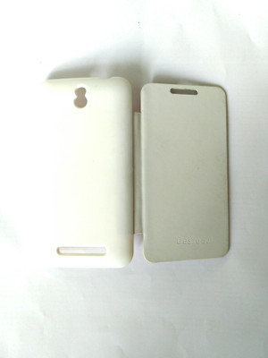 lite life Flip Cover for for htc desire 501 flip case cover 2pc. folio diary(White, Dual Protection)