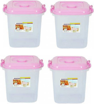 AK HUB Plastic Grocery Container  - 10 L(Pack of 4, Pink)
