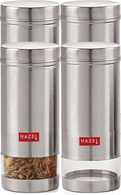 HAZEL Steel Grocery Container  - 950 ml(Pack of 4, Silver)