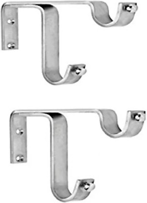 AnEk goods Silver Rod Rail Bracket, Curtain Rods, Curtain Knobs Metal(Pack of 2)