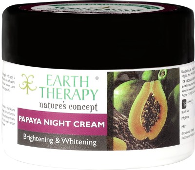 EARTH THERAPY Whitening & Brightening Papaya Night Cream Infused with Argan & Olive Oil for Glowing Radiance Skin for Women n Men(50 g)