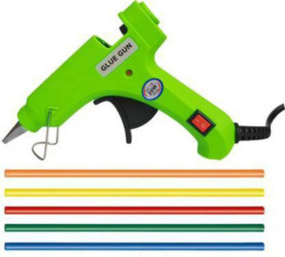 GUNSTICK GLUE GUN GREEN 20W 20WATT WITH 5 FLUORESCENT STICKS Standard Temperature Corded Glue Gun(7 mm)