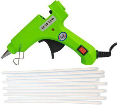 GUNSTICK GLUE GUN GREEN 20WATT WITH 10 TRANSPARENT STICKS Standard Temperature Corded Glue Gun(7 mm)